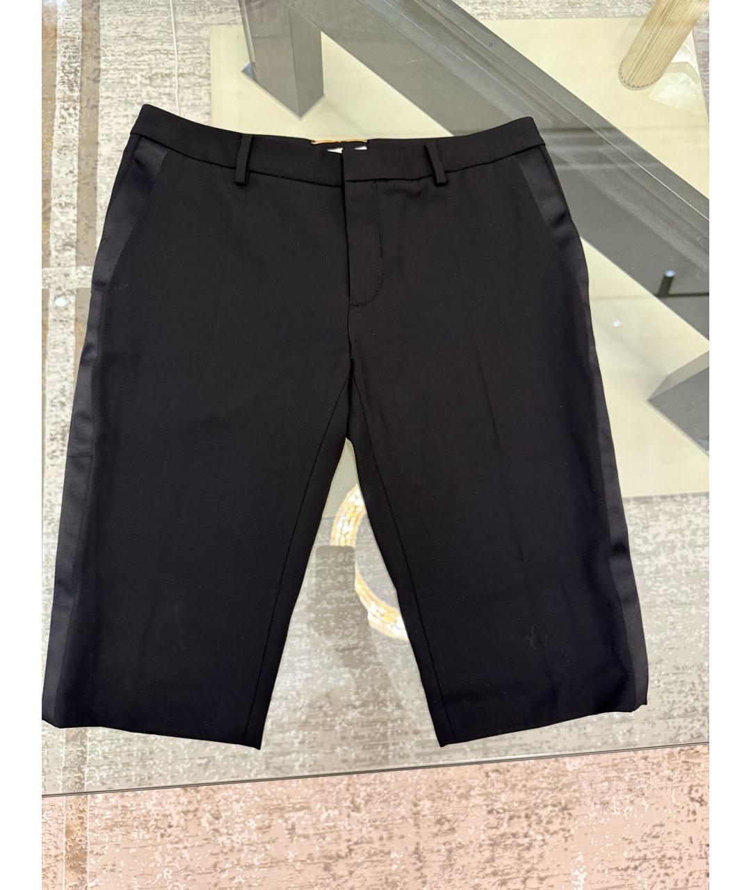 SAINT LAURENT Черные шерстяные шорты, фото 6