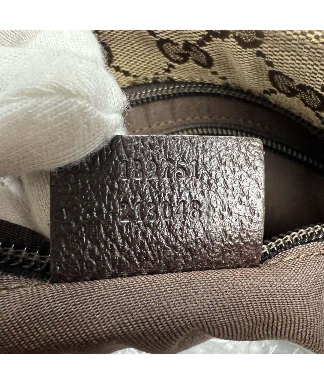 GUCCI Бежевая тканевая сумка на плечо, фото 5