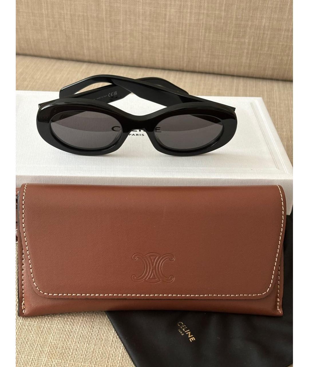 CELINE Черные пластиковые солнцезащитные очки, фото 5