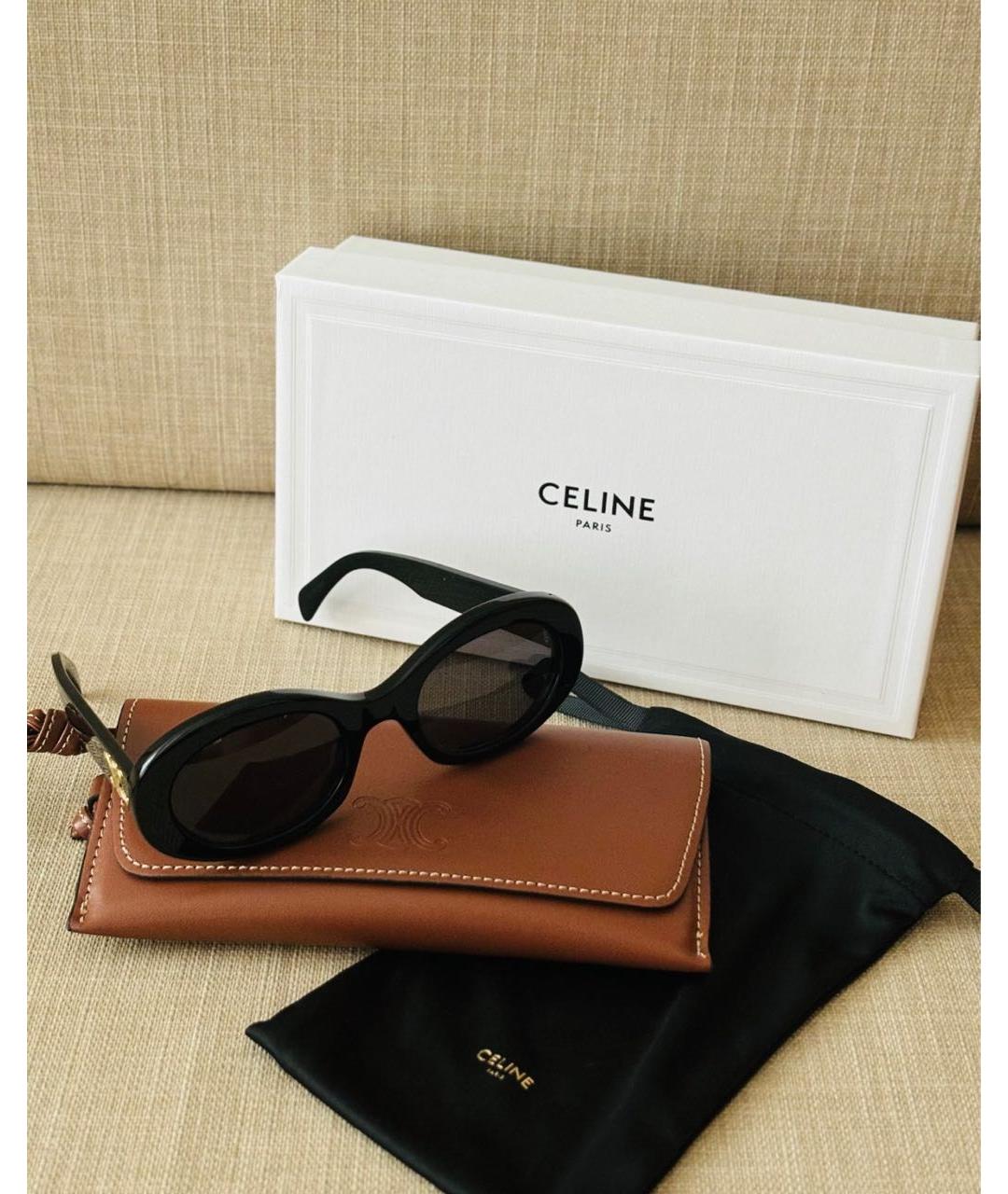 CELINE Черные пластиковые солнцезащитные очки, фото 3