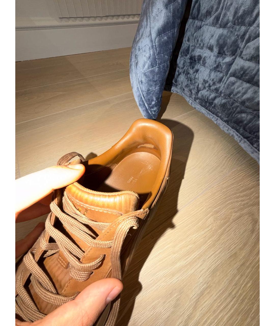 LOUIS VUITTON Коричневые кожаные низкие кроссовки / кеды, фото 7