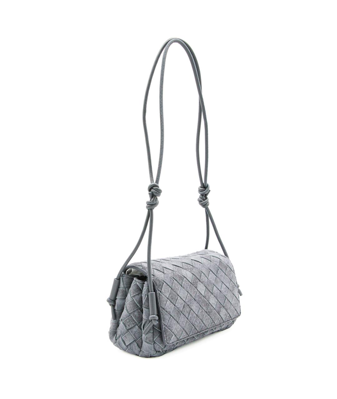BOTTEGA VENETA Серая кожаная сумка через плечо, фото 2