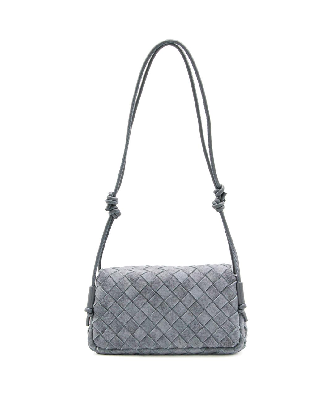 BOTTEGA VENETA Серая кожаная сумка через плечо, фото 3