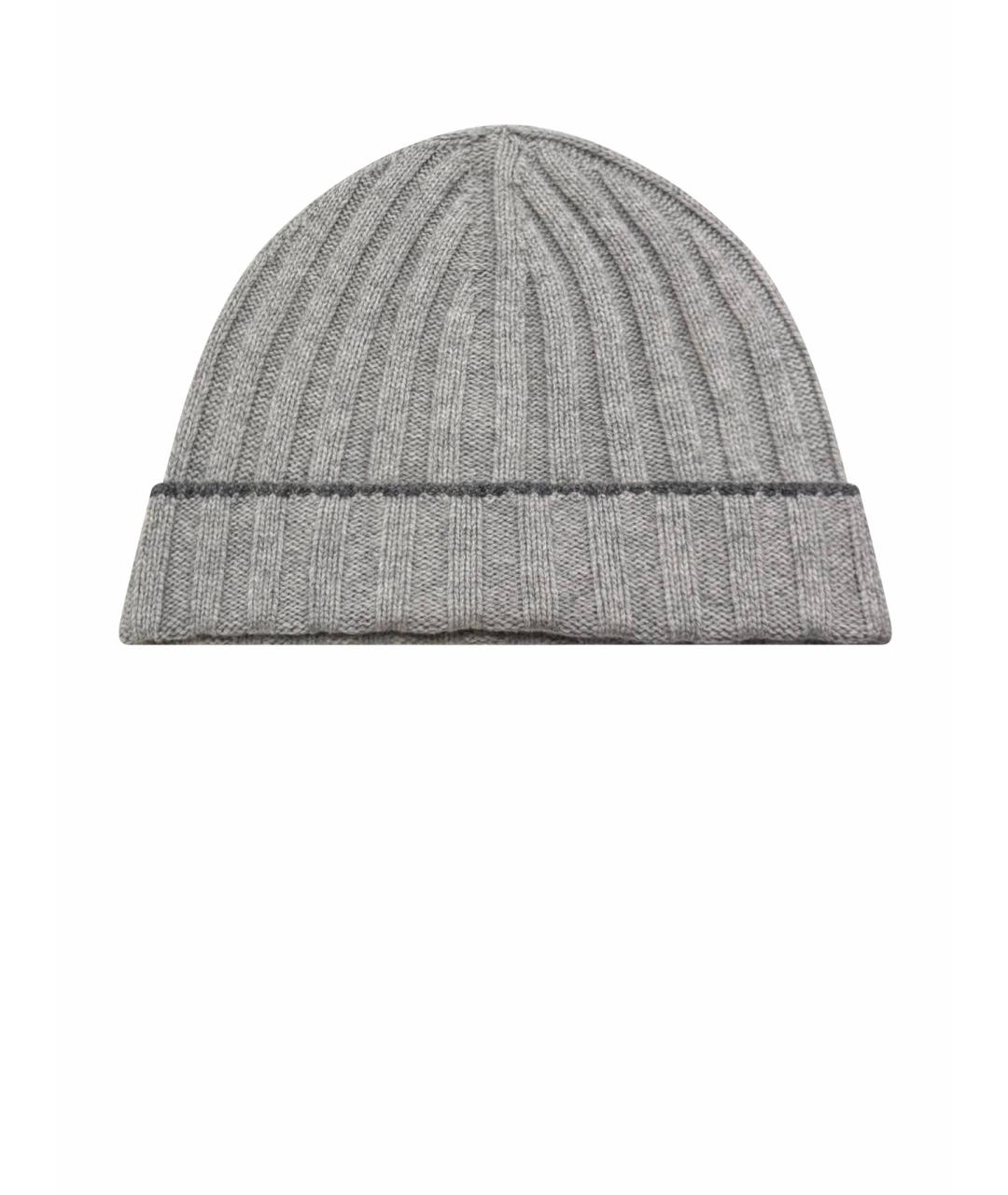 BRUNELLO CUCINELLI Серая кашемировая шапка, фото 1