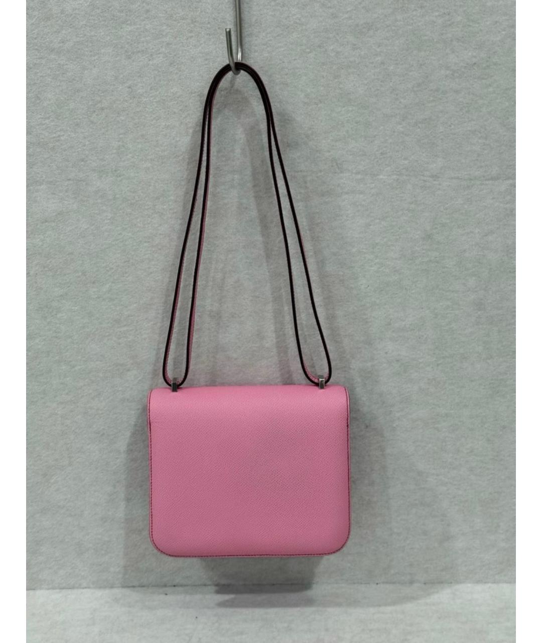 HERMES Розовая кожаная сумка через плечо, фото 6