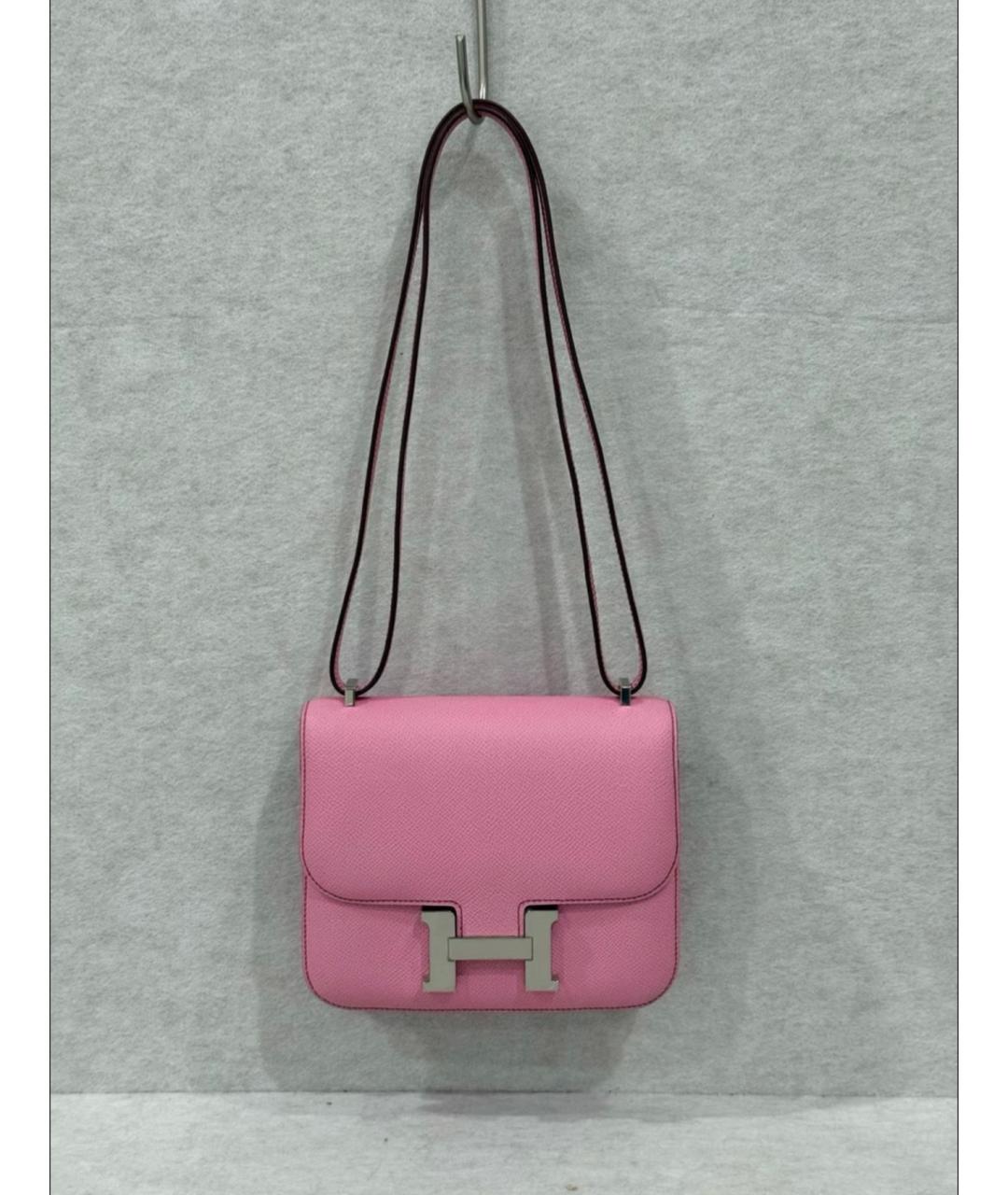 HERMES Розовая кожаная сумка через плечо, фото 3