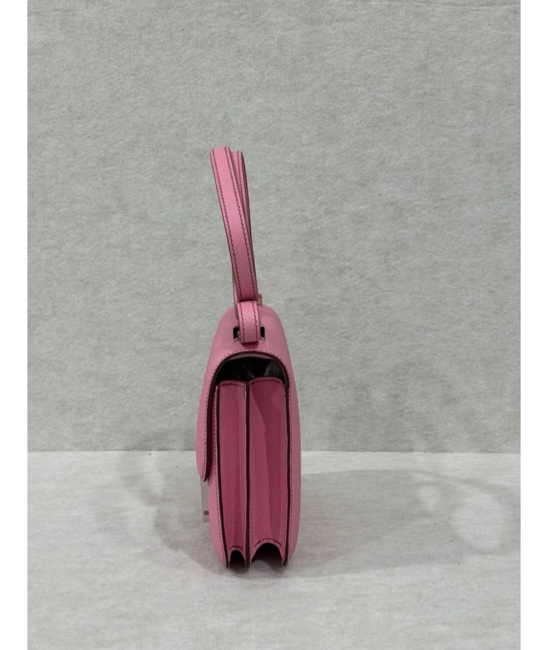 HERMES Розовая кожаная сумка через плечо, фото 4