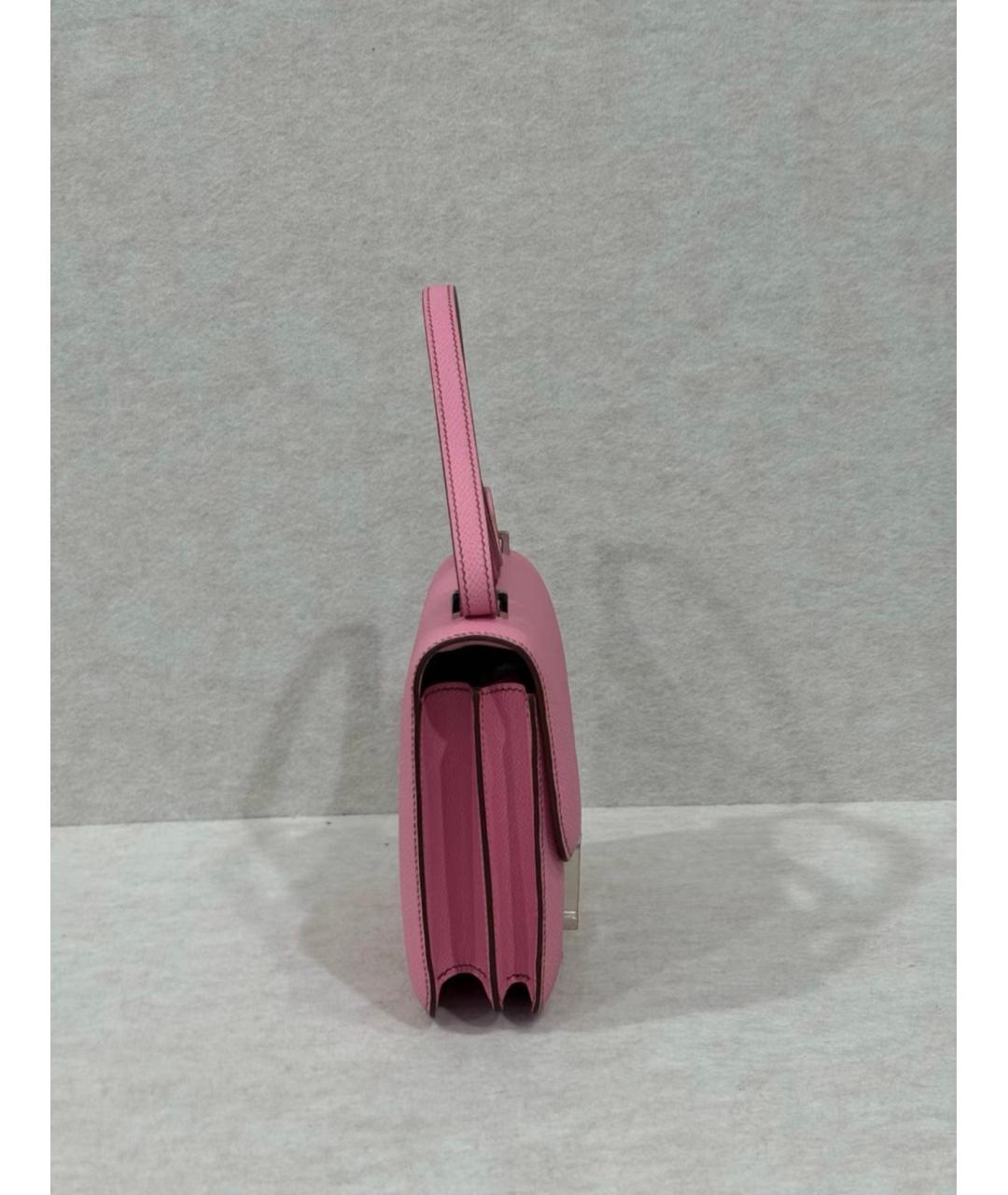 HERMES Розовая кожаная сумка через плечо, фото 5