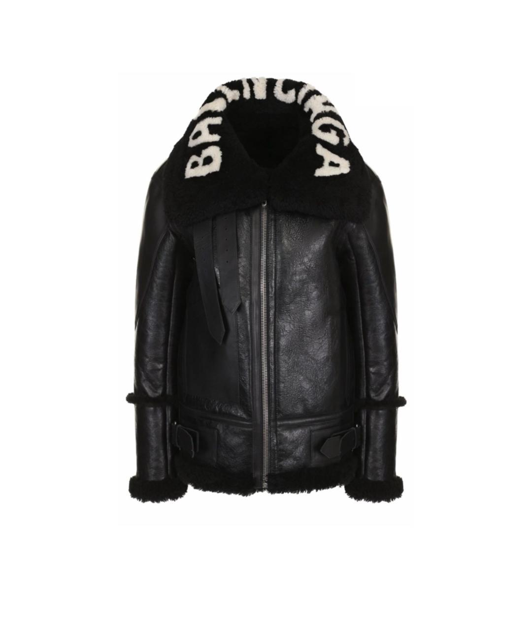BALENCIAGA Черная кожаная дубленка, фото 9