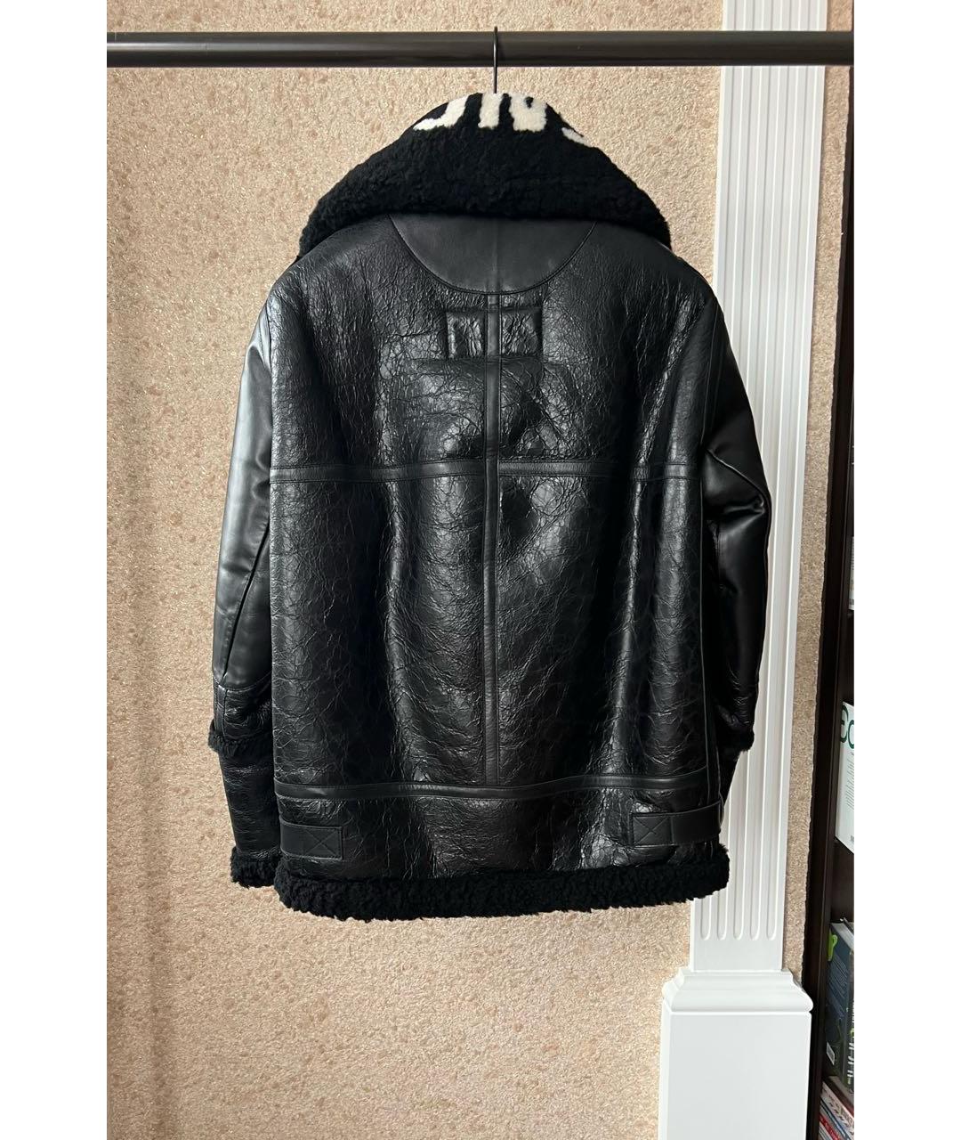 BALENCIAGA Черная кожаная дубленка, фото 8