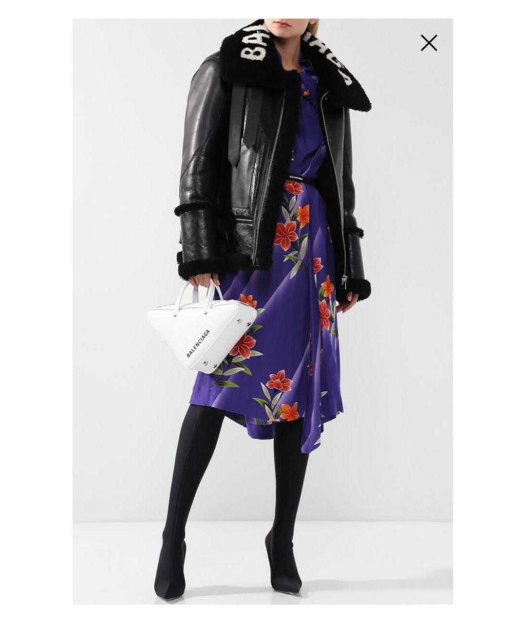 BALENCIAGA Черная кожаная дубленка, фото 3