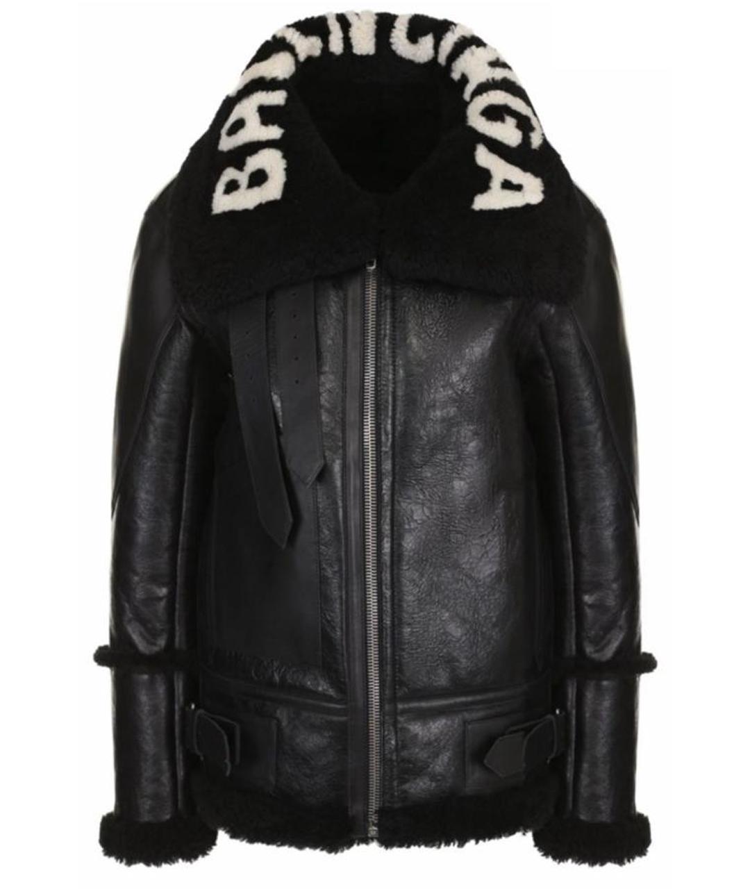 BALENCIAGA Черная кожаная дубленка, фото 1