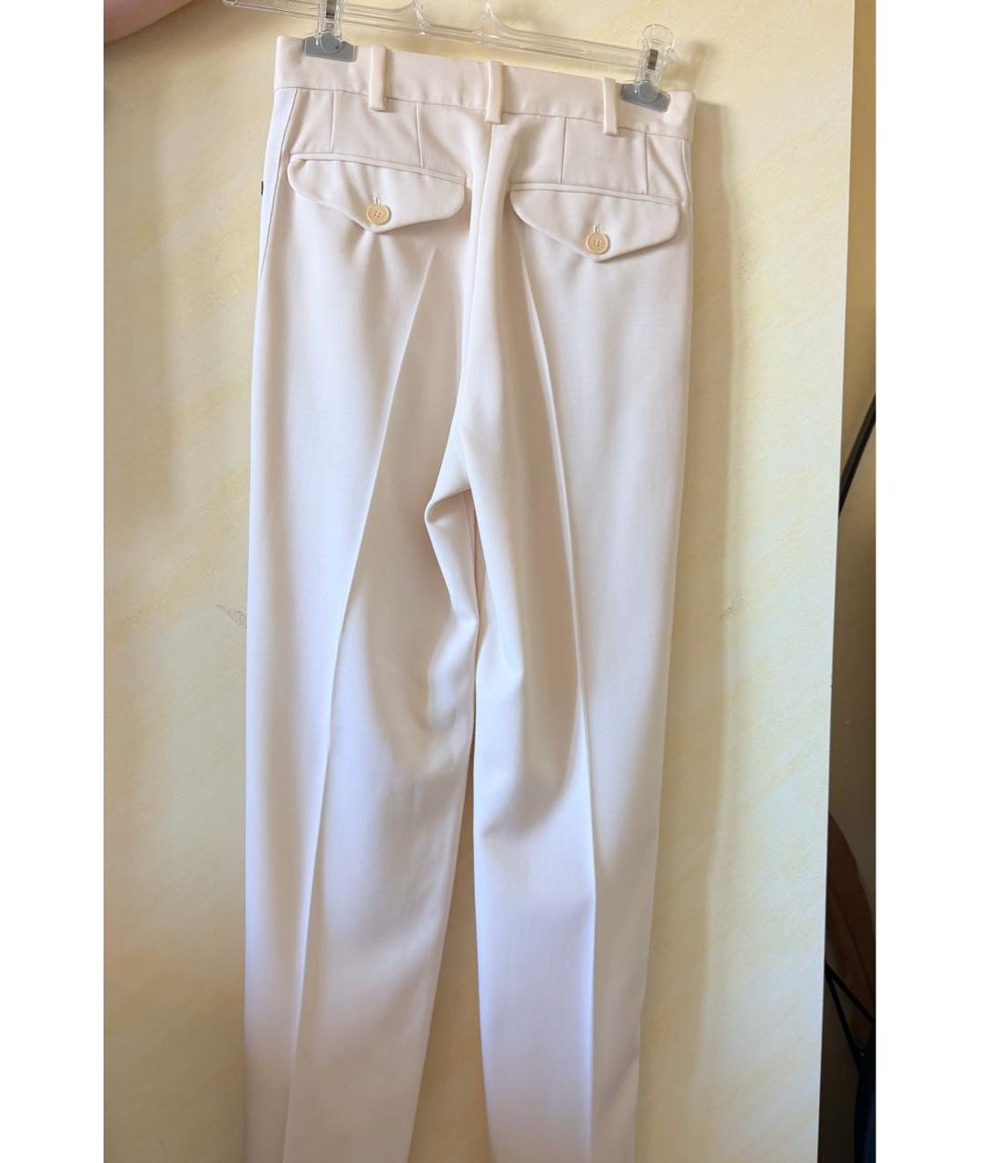 STELLA MCCARTNEY Белые шерстяные прямые брюки, фото 2