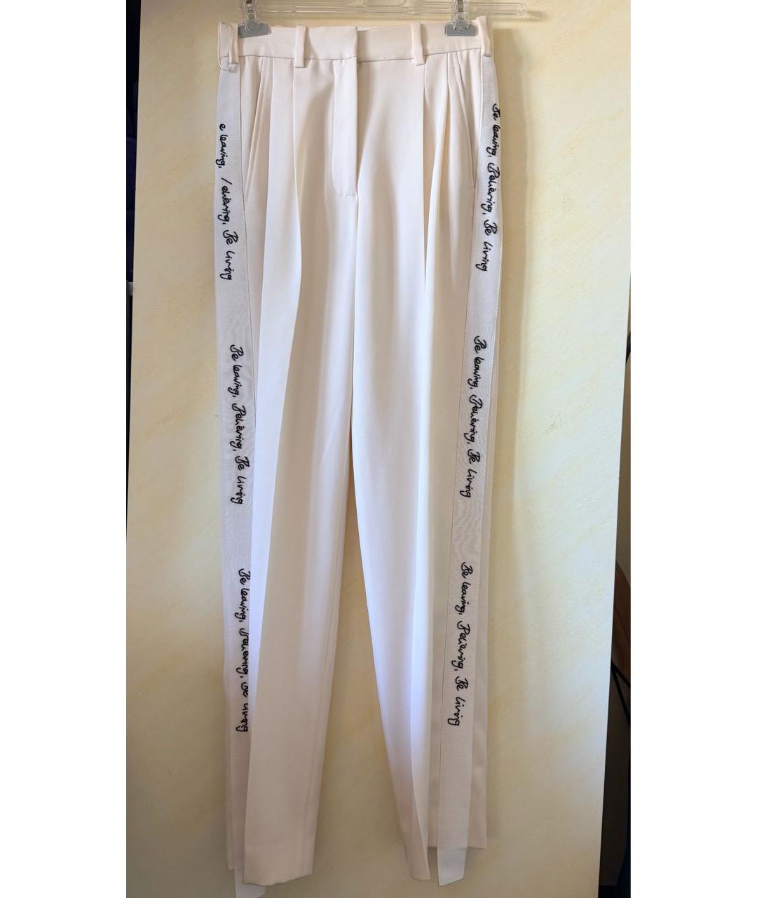 STELLA MCCARTNEY Белые шерстяные прямые брюки, фото 5