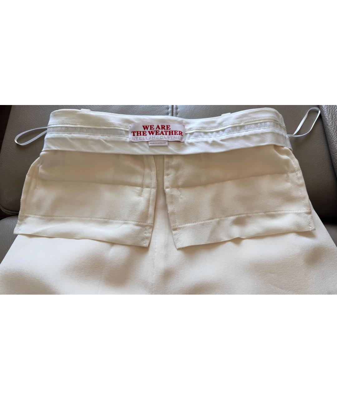 STELLA MCCARTNEY Белые шерстяные прямые брюки, фото 3