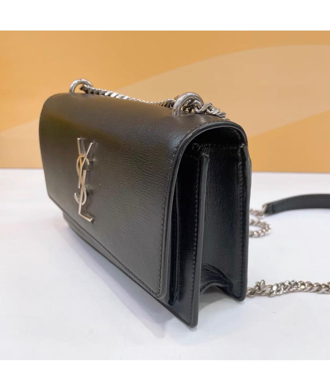 SAINT LAURENT Черная кожаная сумка через плечо, фото 5