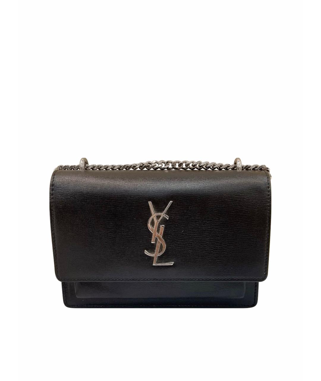 SAINT LAURENT Черная кожаная сумка через плечо, фото 1