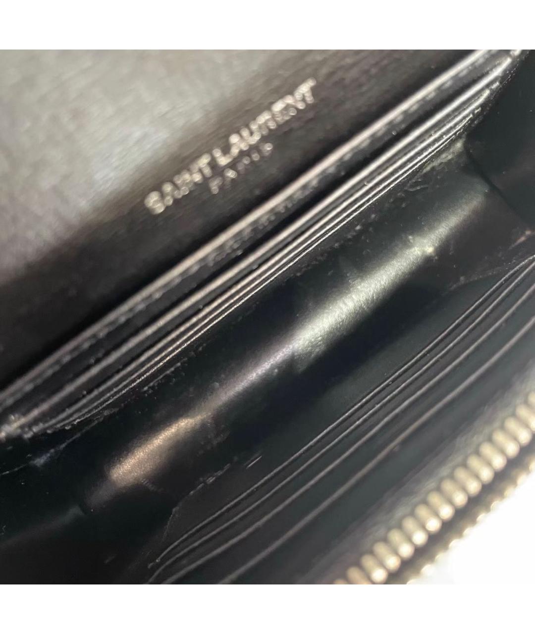 SAINT LAURENT Черная кожаная сумка через плечо, фото 7