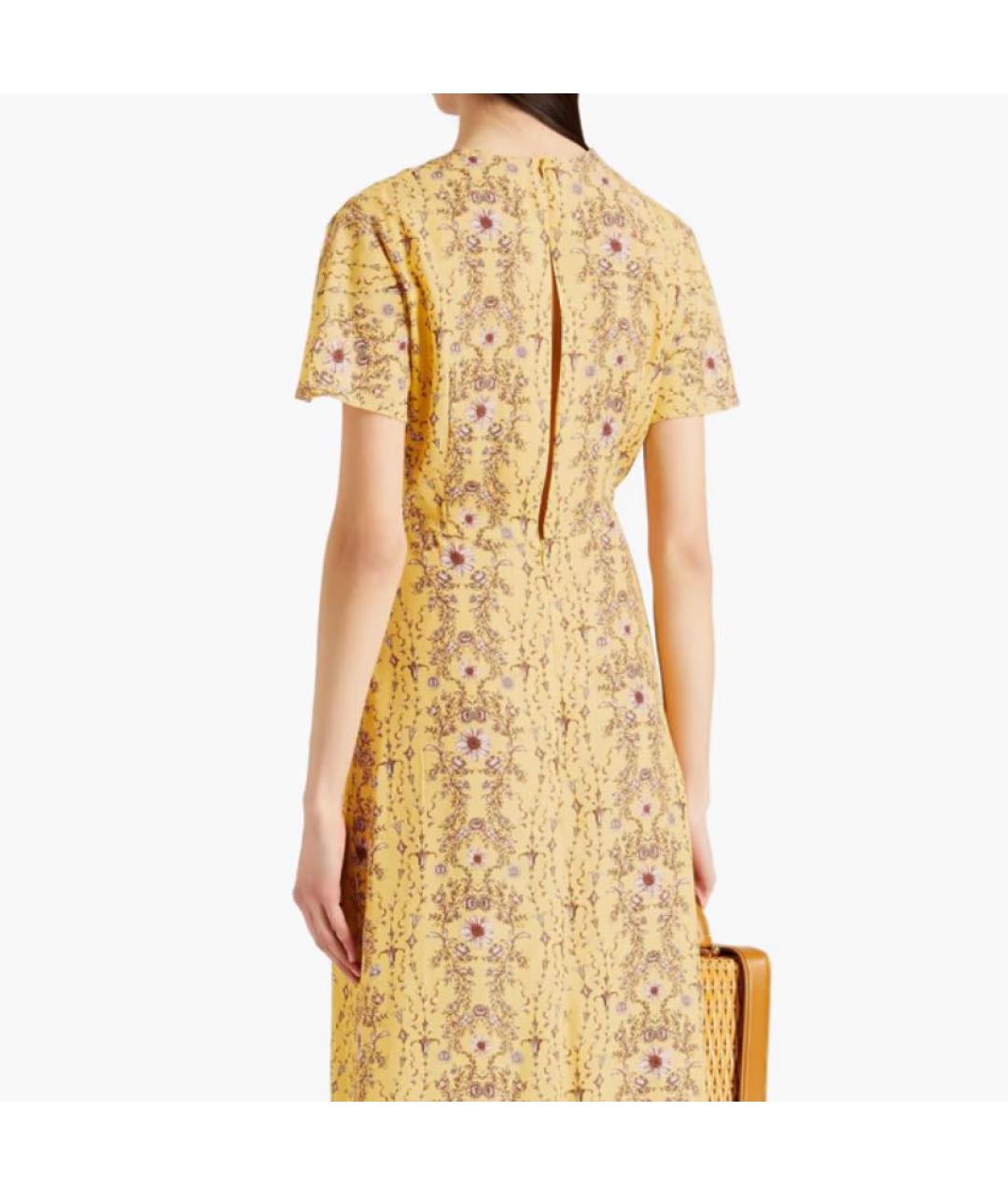 SANDRO Желтое вискозное повседневное платье, фото 7