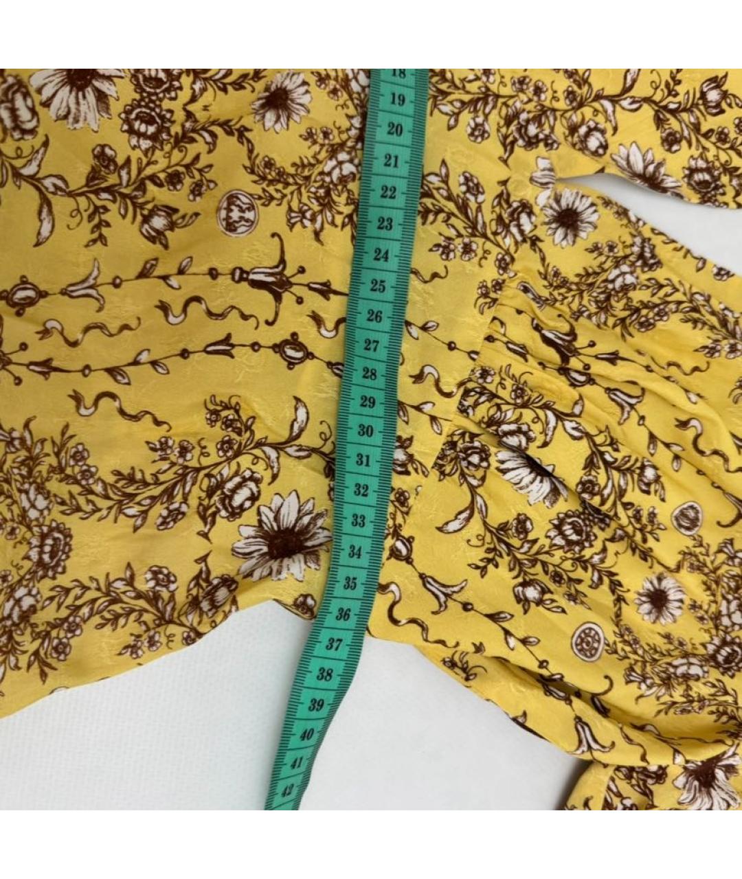 SANDRO Желтое вискозное повседневное платье, фото 5