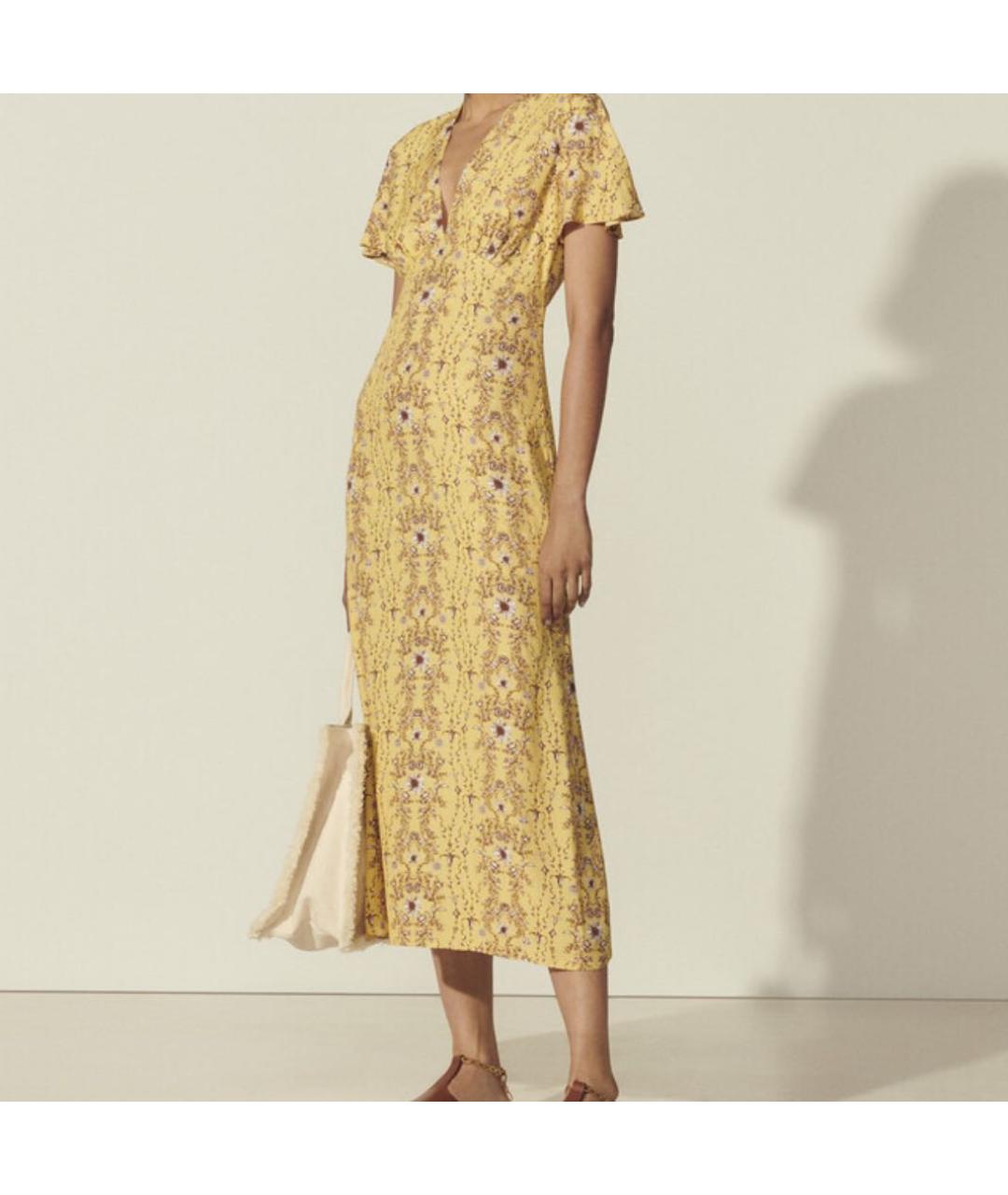 SANDRO Желтое вискозное повседневное платье, фото 6