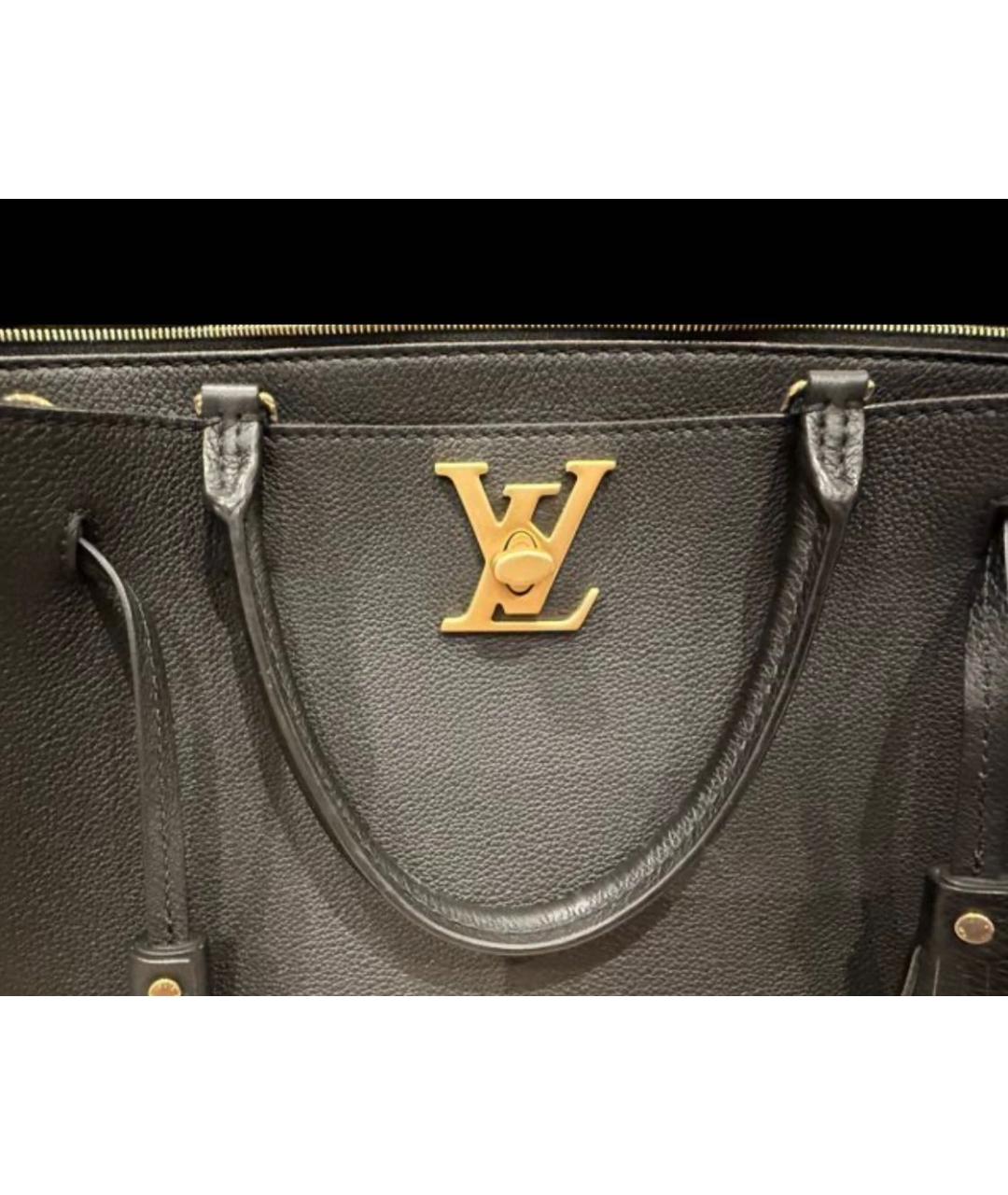 LOUIS VUITTON Черная кожаная сумка с короткими ручками, фото 2