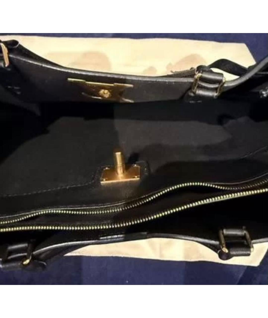 LOUIS VUITTON Черная кожаная сумка с короткими ручками, фото 5