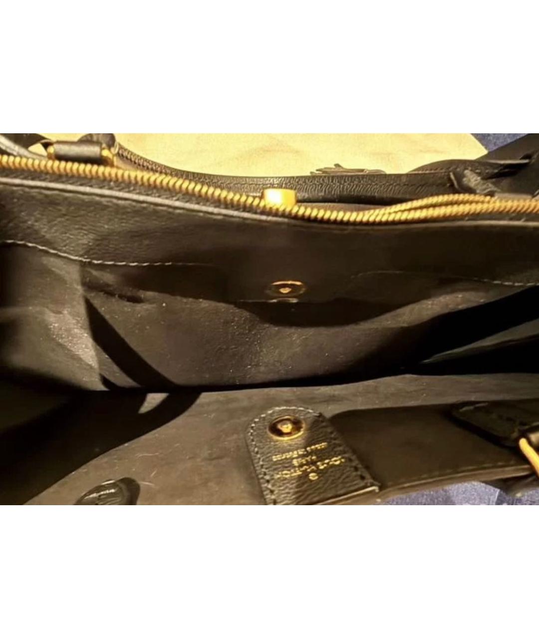 LOUIS VUITTON Черная кожаная сумка с короткими ручками, фото 4