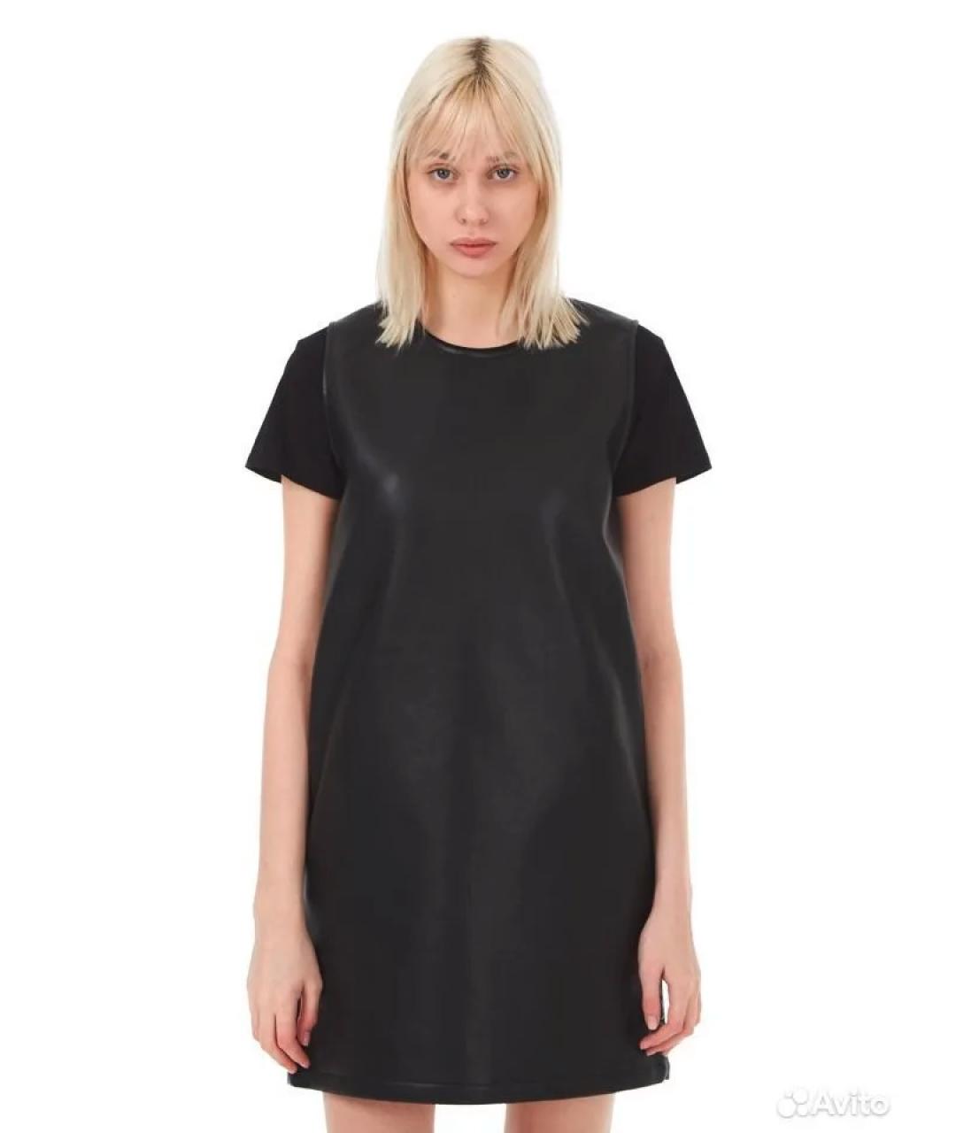 STUSSY Черное полиуретановое платье, фото 2