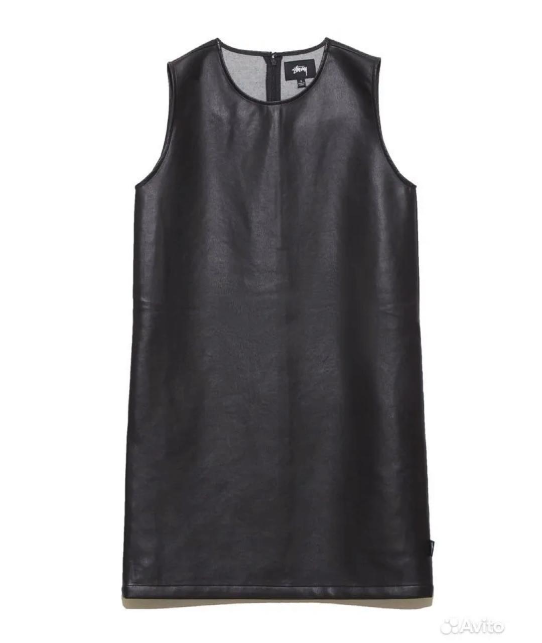 STUSSY Черное полиуретановое платье, фото 1