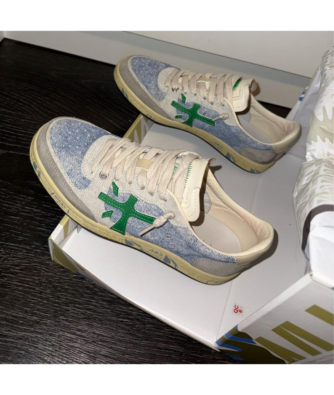 PREMIATA Голубые кожаные кеды, фото 4