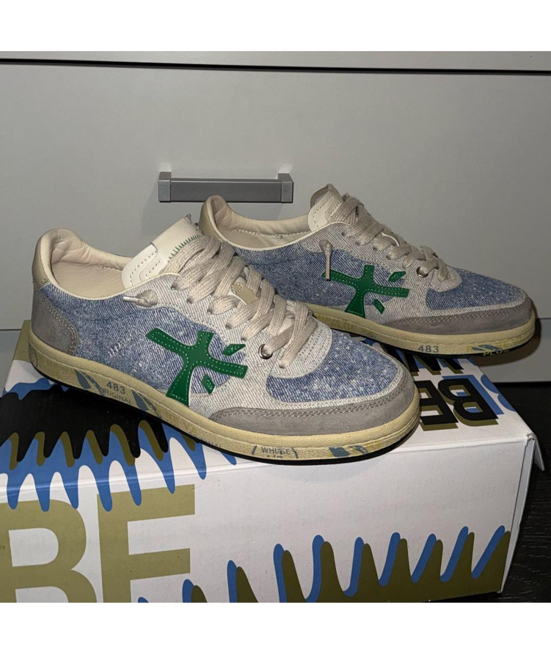 PREMIATA Голубые кожаные кеды, фото 8