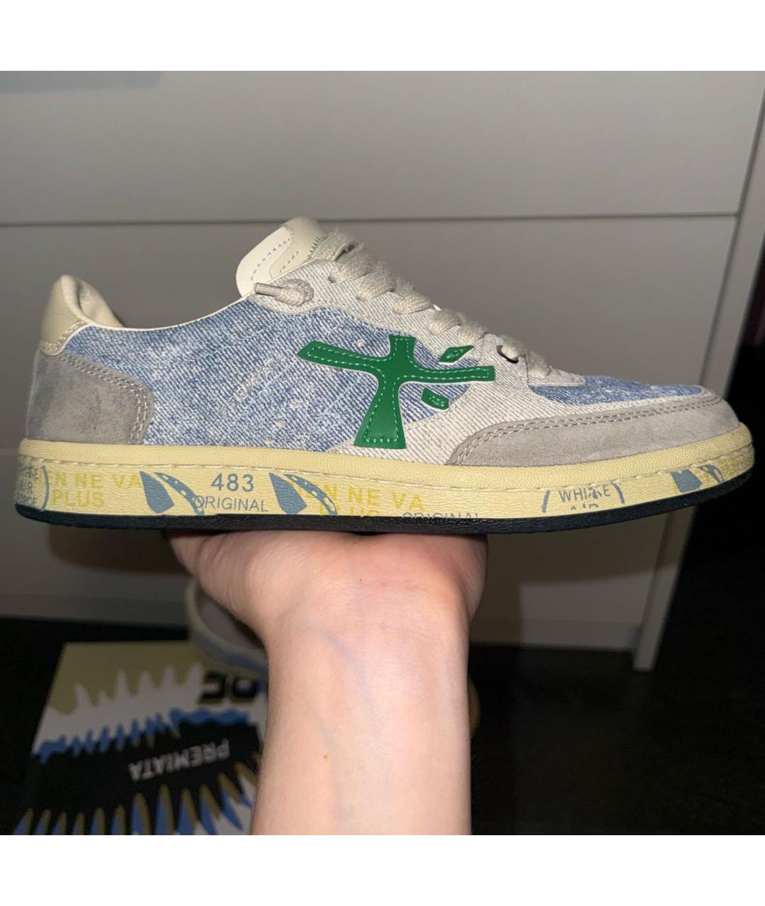 PREMIATA Голубые кожаные кеды, фото 2