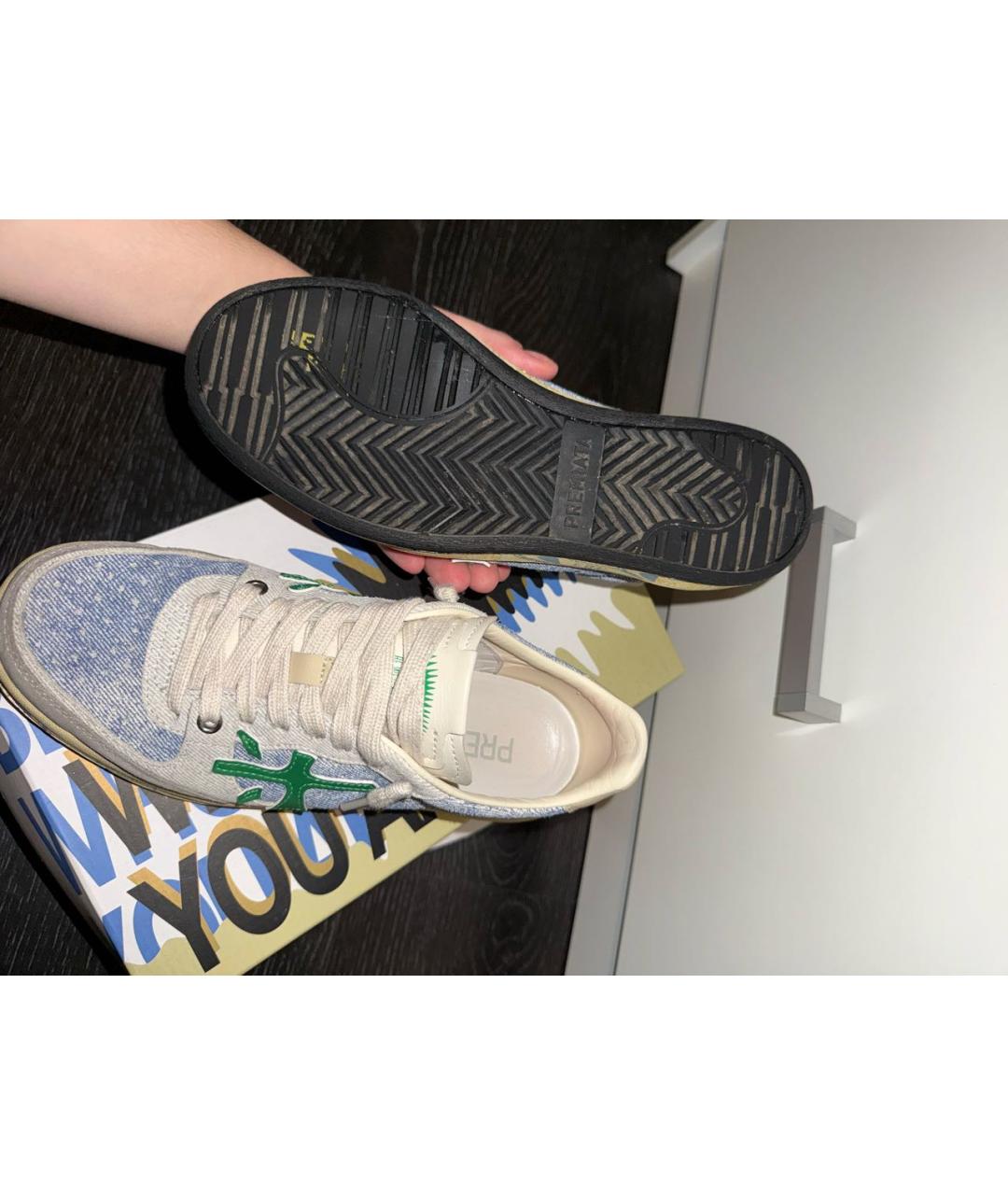 PREMIATA Голубые кожаные кеды, фото 6