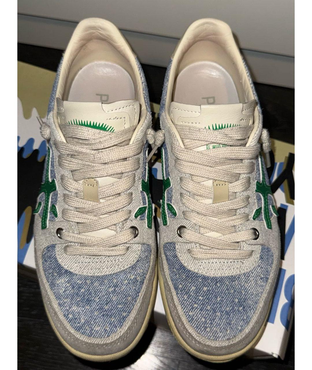 PREMIATA Голубые кожаные кеды, фото 3