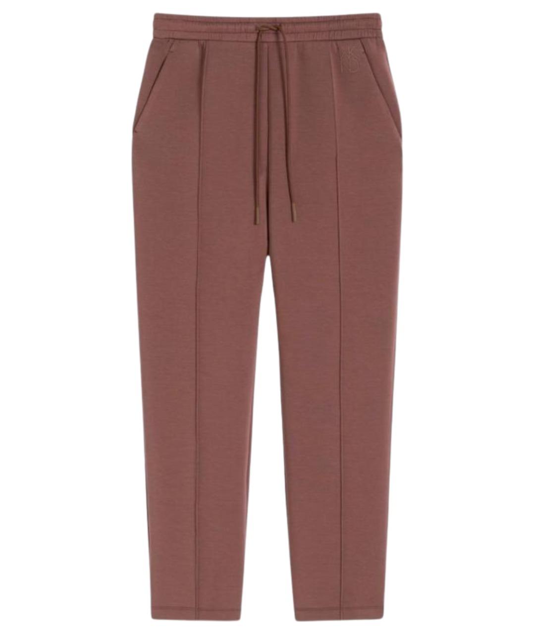 WEEKEND MAX MARA Коричневые вискозные прямые брюки, фото 1
