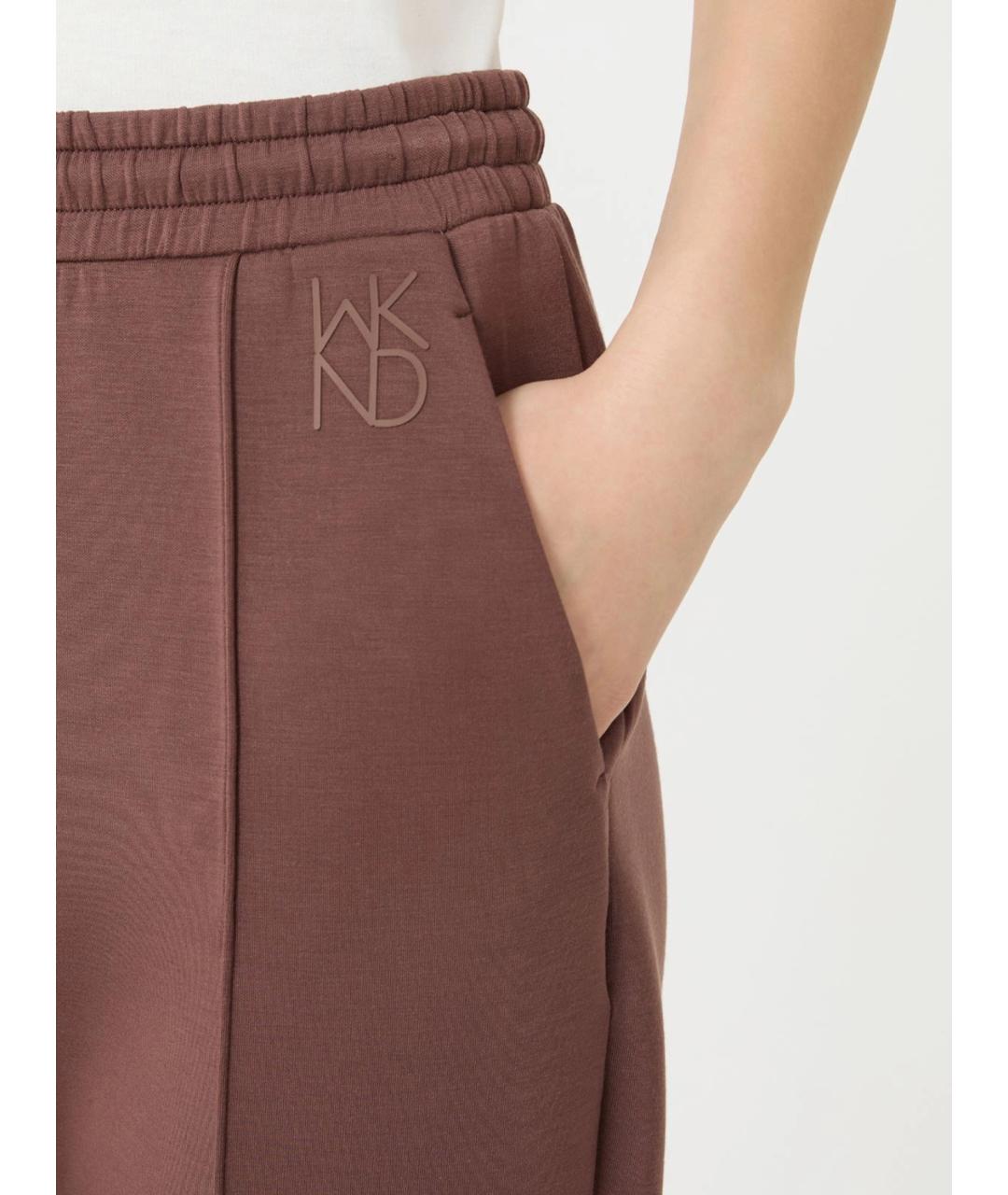 WEEKEND MAX MARA Коричневые вискозные прямые брюки, фото 4