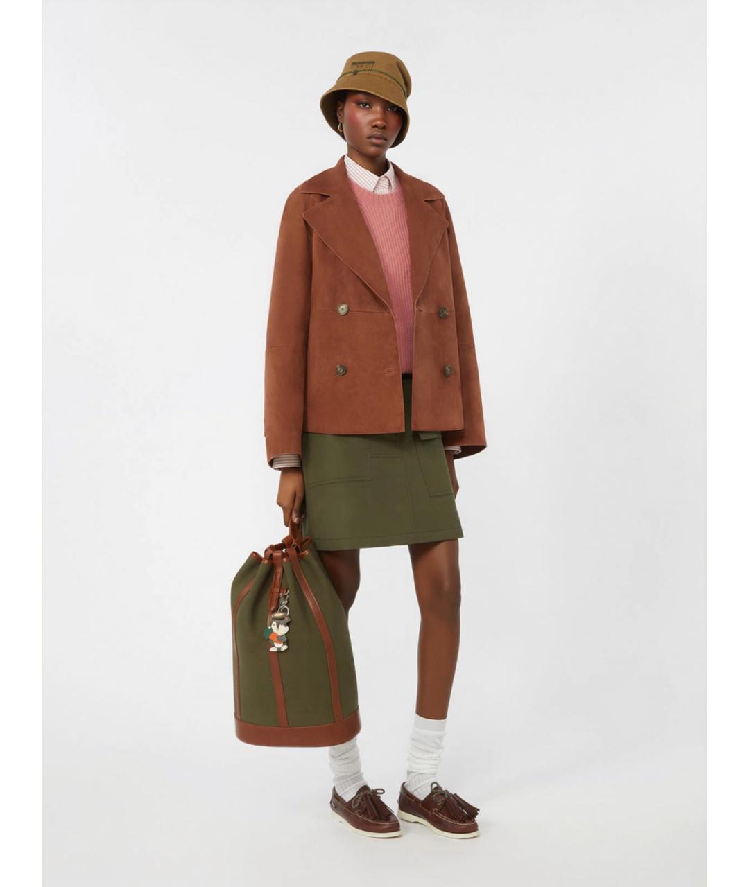 WEEKEND MAX MARA Коричневая замшевая куртка, фото 2