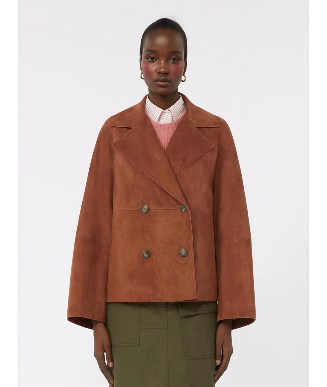 WEEKEND MAX MARA Коричневая замшевая куртка, фото 3