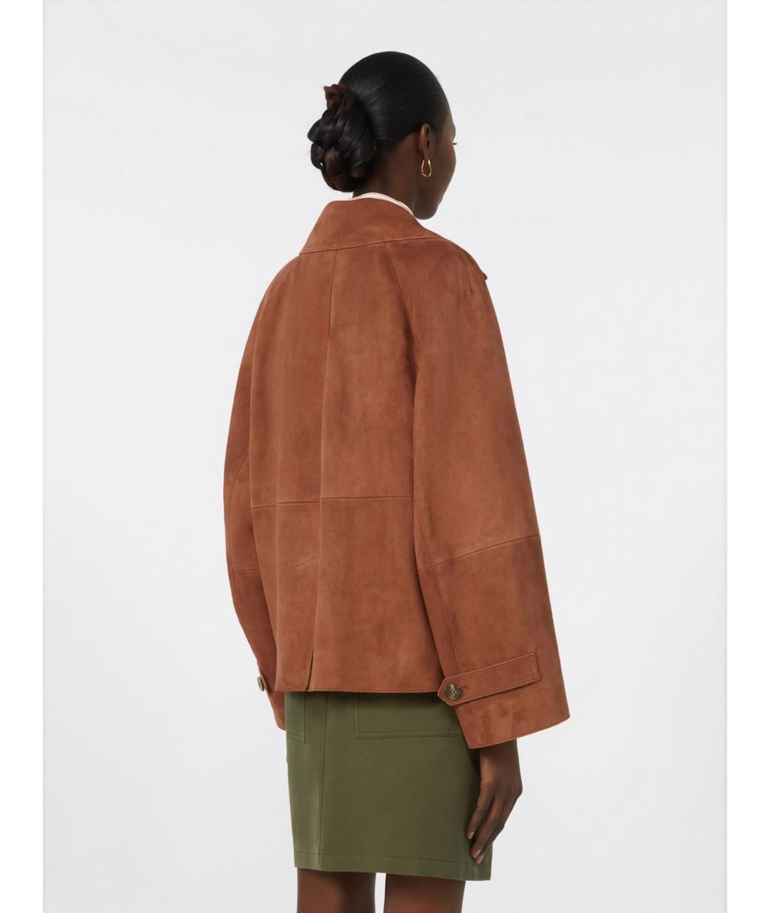 WEEKEND MAX MARA Коричневая замшевая куртка, фото 4