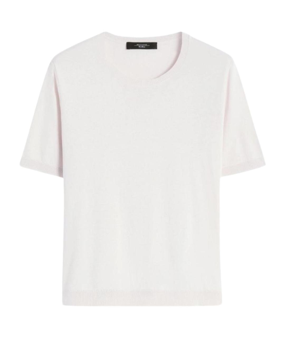 WEEKEND MAX MARA Белая шелковая футболка, фото 1