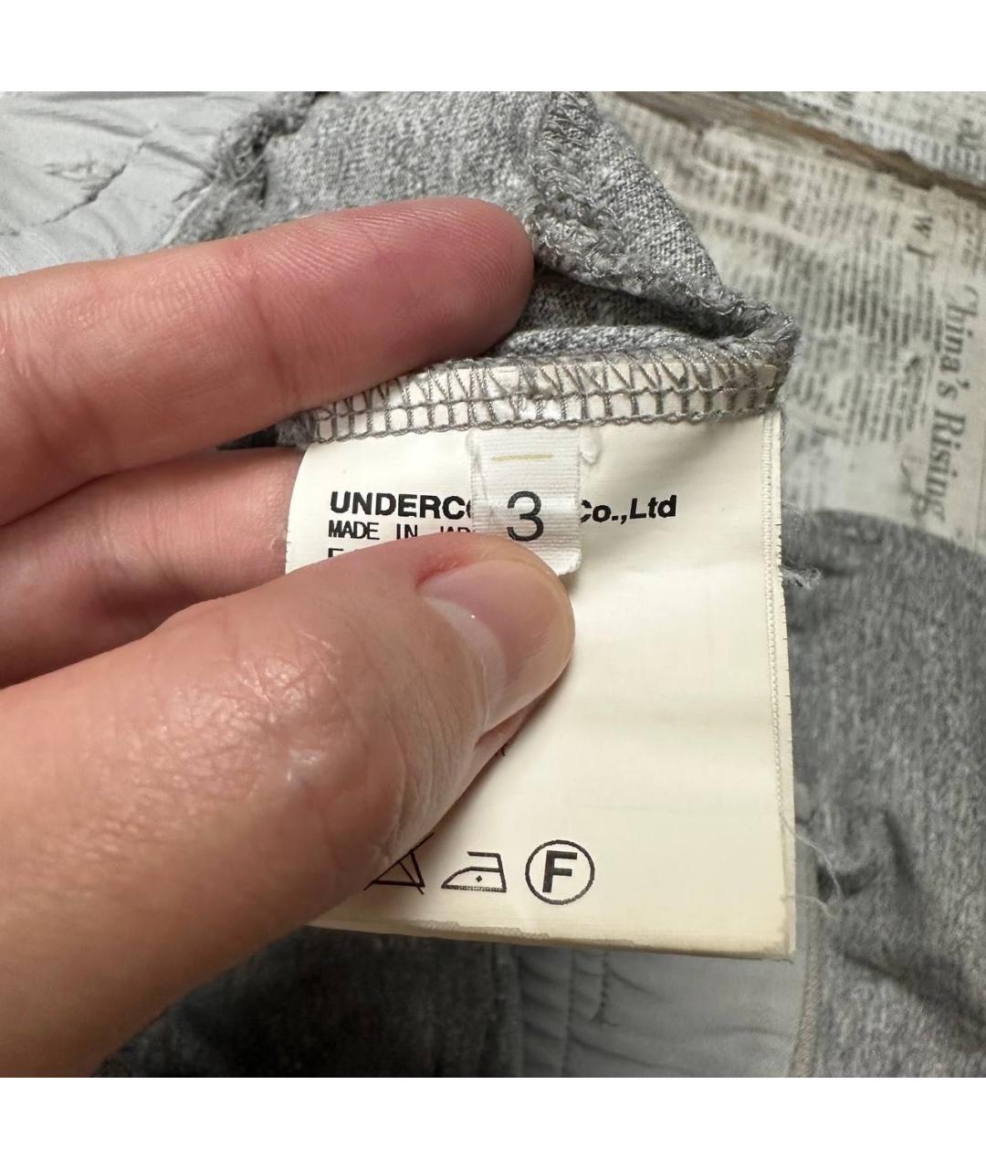 UNDERCOVER Серые хлопковые повседневные брюки, фото 5