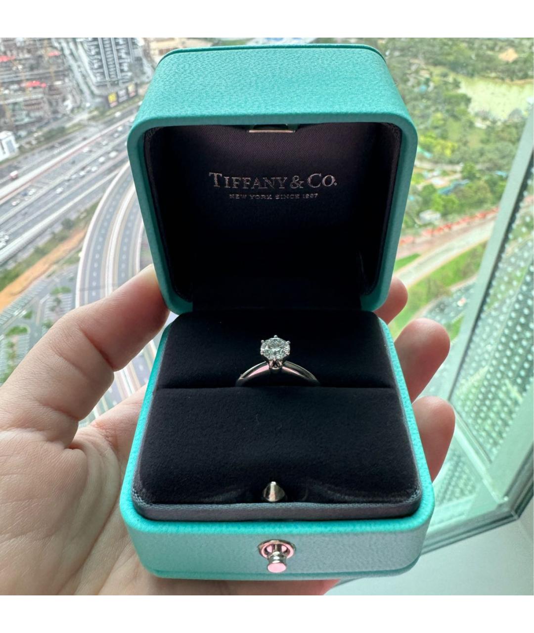 TIFFANY&CO Белое платиновое кольцо, фото 7