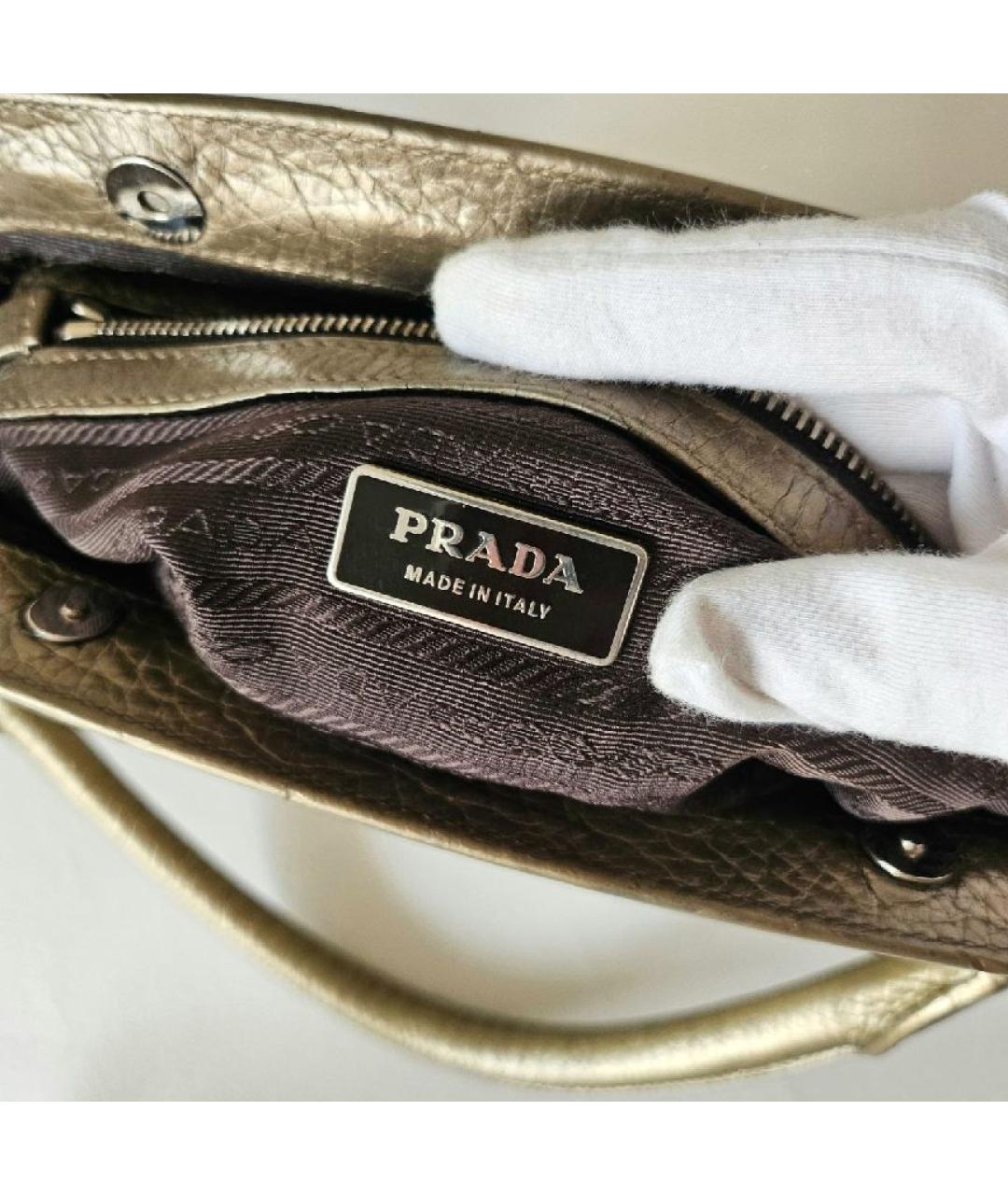 PRADA Антрацитовая кожаная сумка через плечо, фото 6