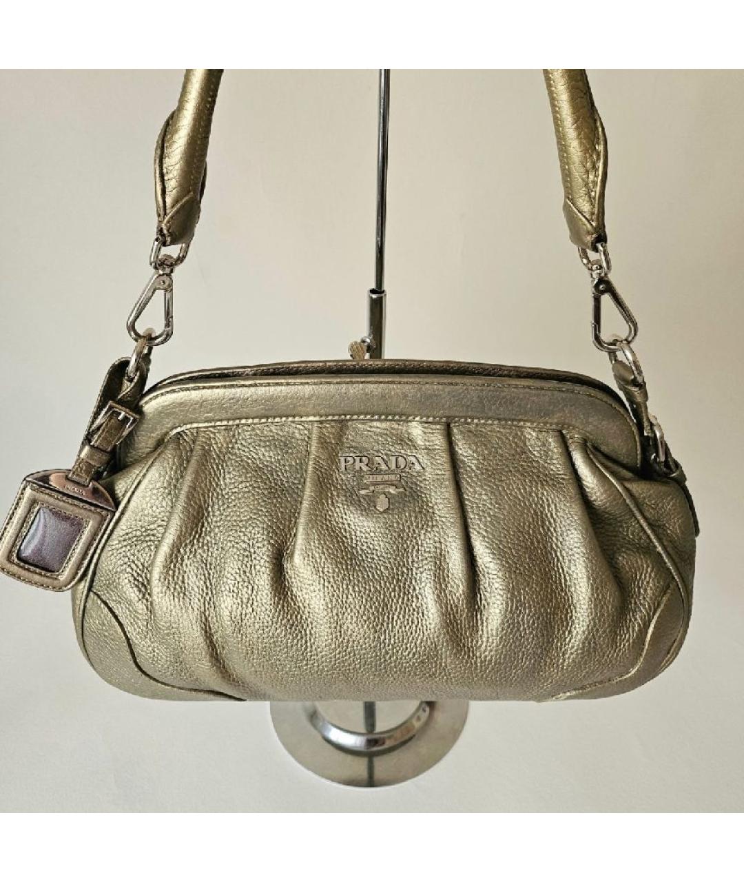 PRADA Антрацитовая кожаная сумка через плечо, фото 3