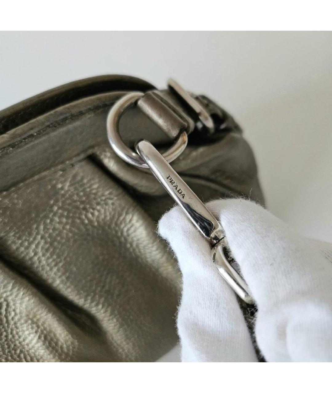 PRADA Антрацитовая кожаная сумка через плечо, фото 5