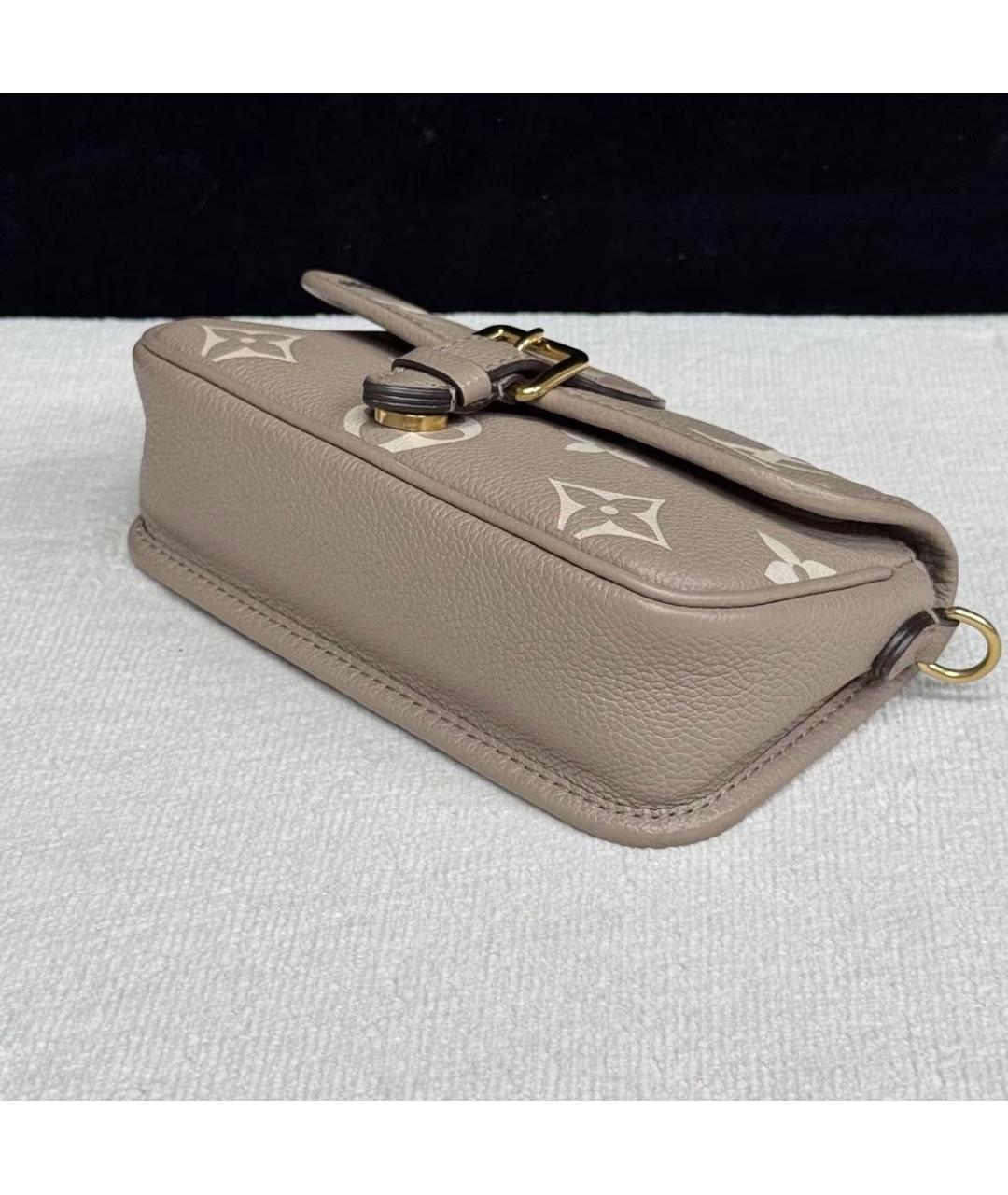 LOUIS VUITTON Бежевая кожаная сумка через плечо, фото 7