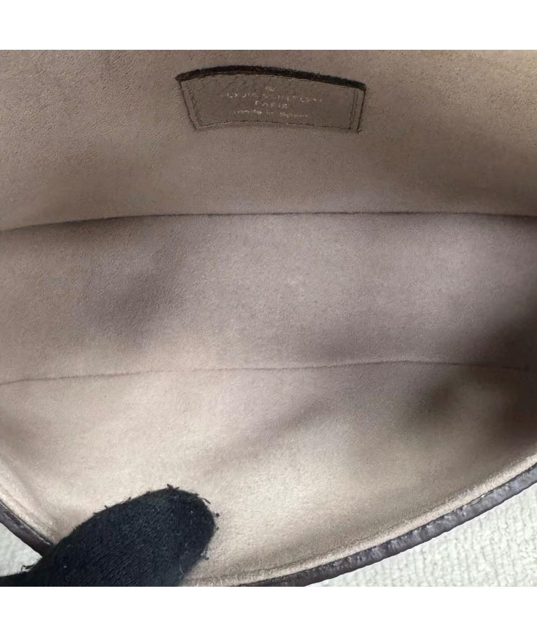 LOUIS VUITTON Бежевая кожаная сумка через плечо, фото 6