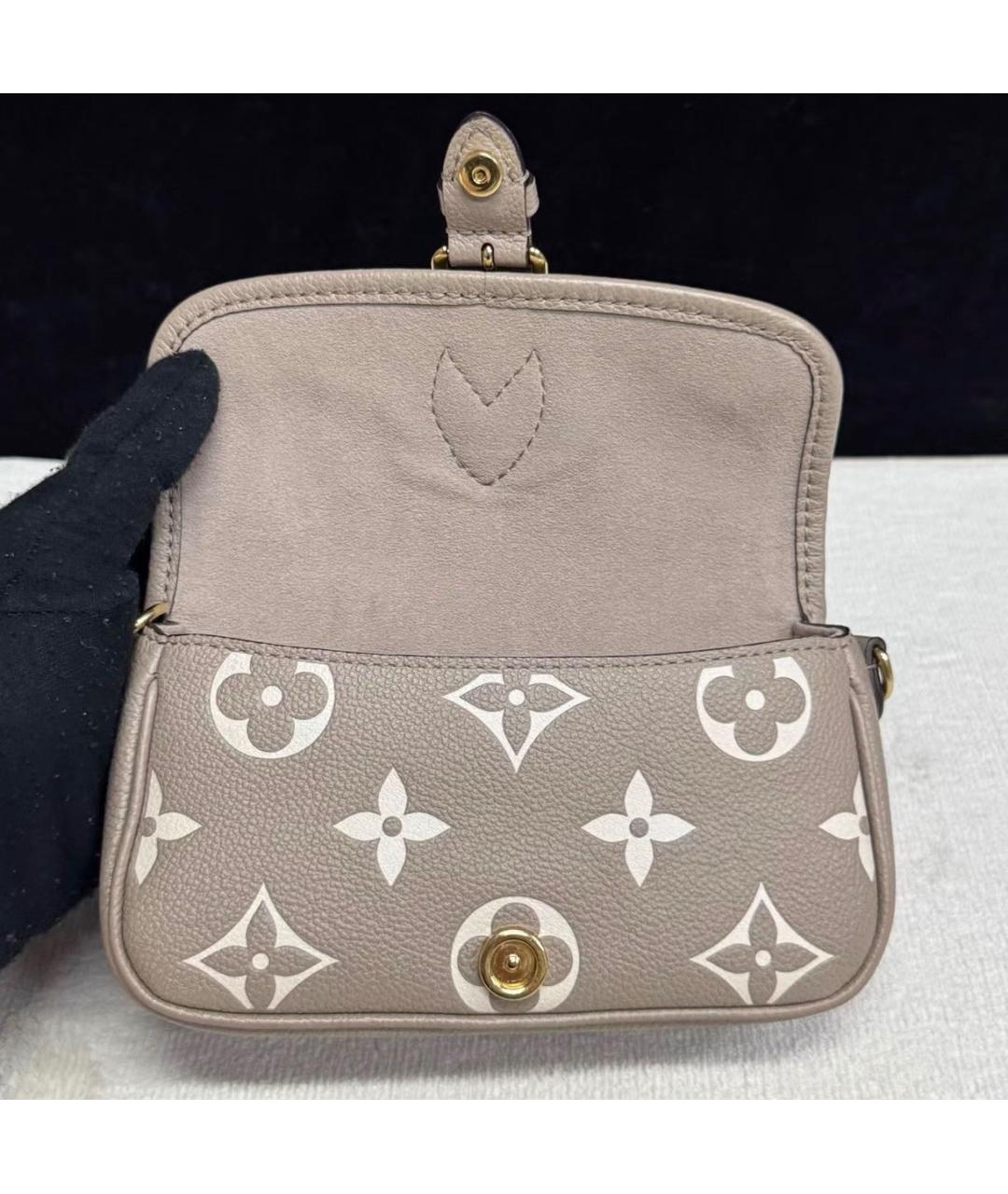 LOUIS VUITTON Бежевая кожаная сумка через плечо, фото 5