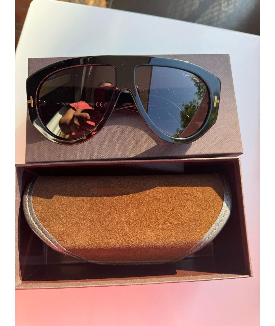 TOM FORD Черные пластиковые солнцезащитные очки, фото 7